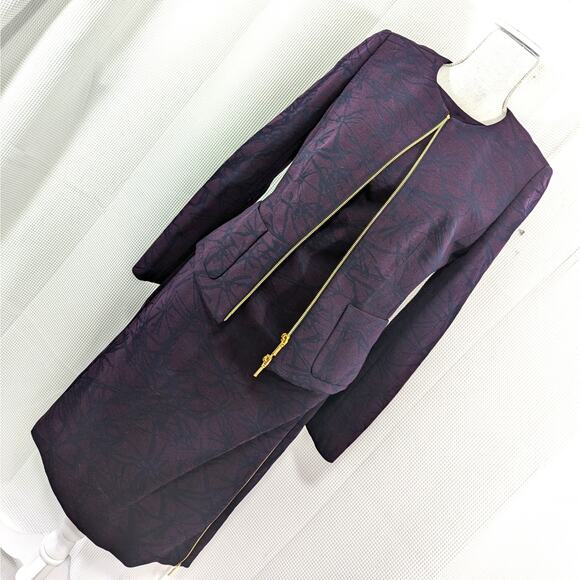 ESCADA! 2 PIECE VIOLET & BLACK ZIPPER ACCENTED DRESS & JACKET SUIT SET! SZ 8, 38 - Picture 14 of 14